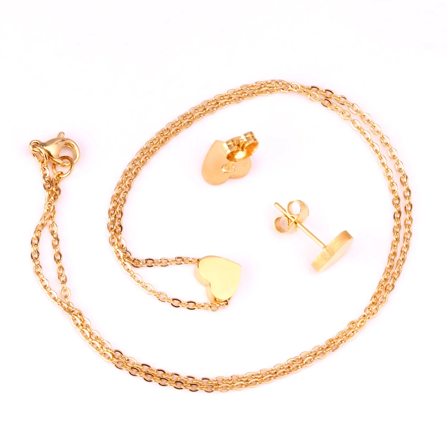 Cute heart Stainless Steel - ensemble collier et boucles d’oreilles