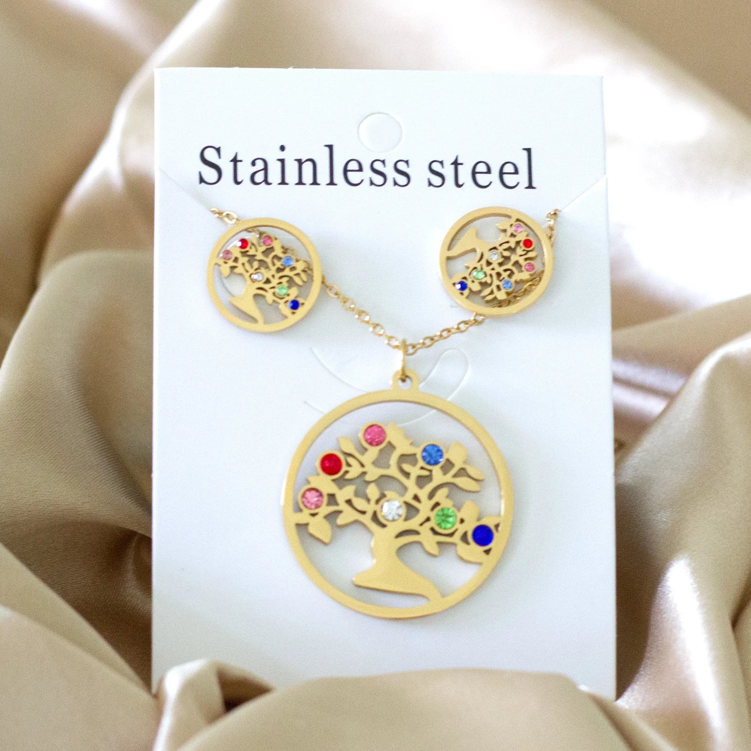 Classy Stainless Steel - ensemble collier et boucles d'oreilles en acier inoxydable
