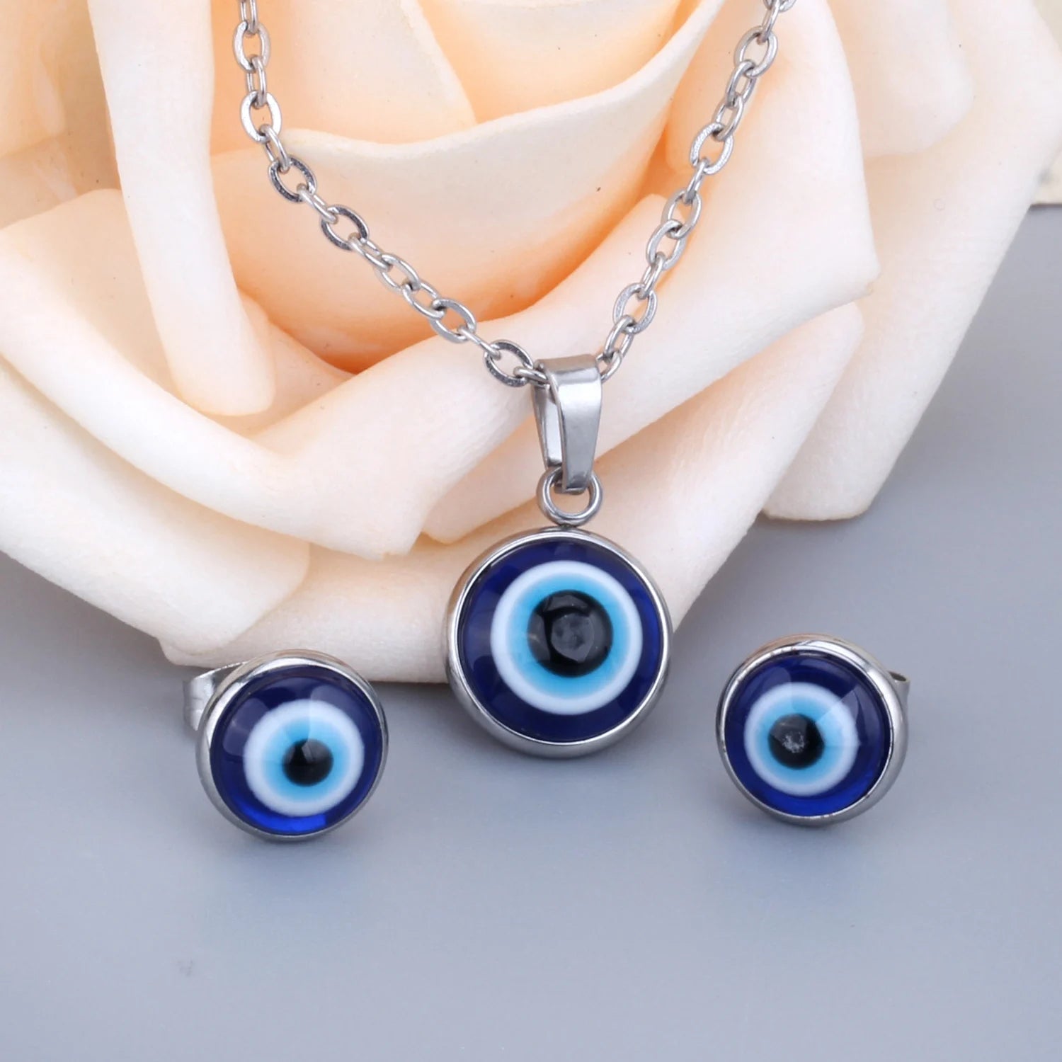 Classy Stainless Steel - ensemble collier et boucles d'oreilles en acier inoxydable