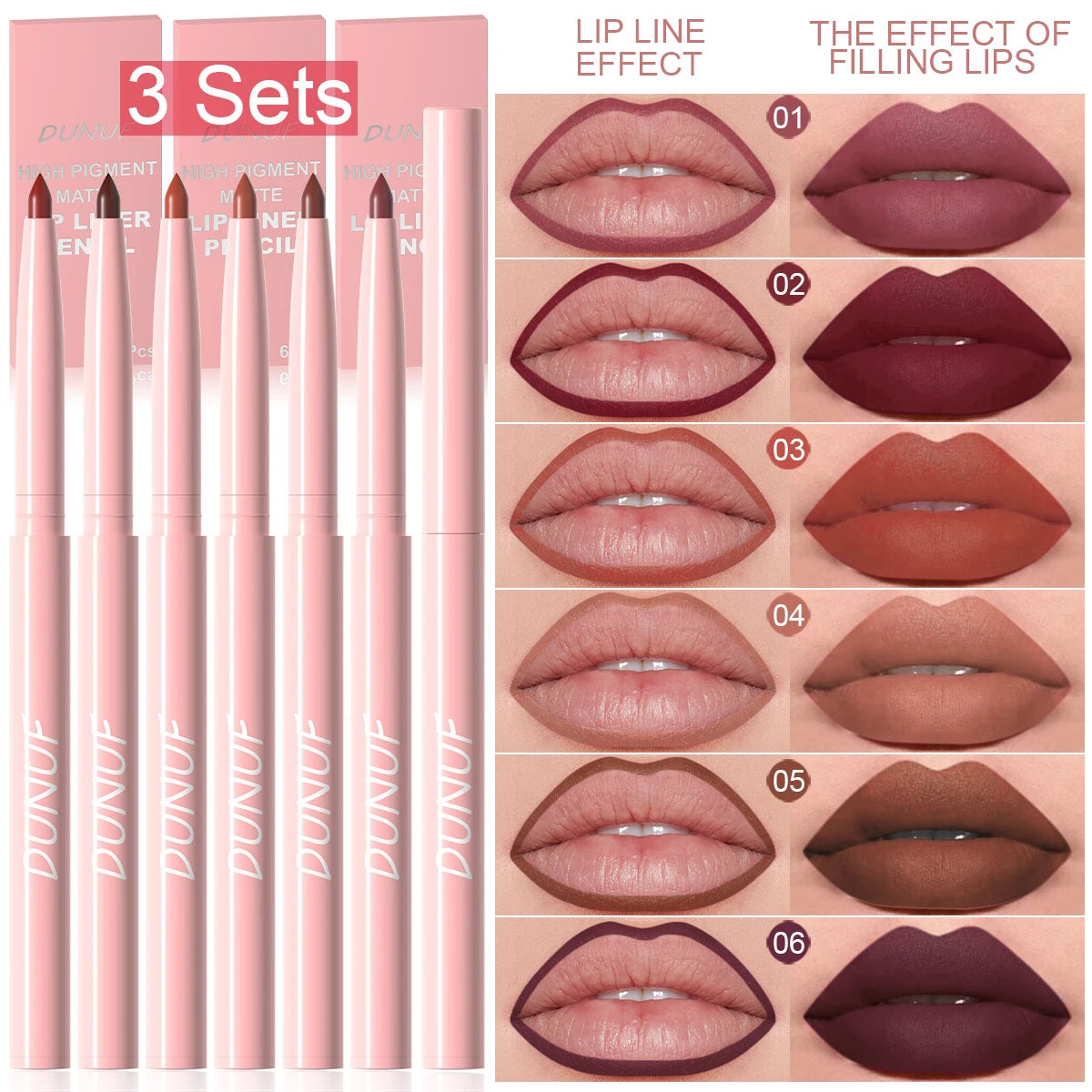That giiirllll - 6pieces Lip Liner / crayons à lèvres