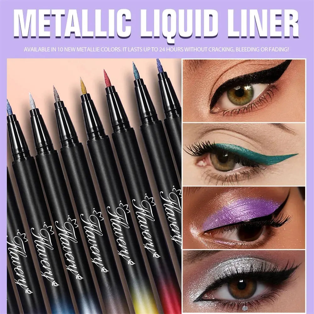 Metallic Silver Waterproof Liquid Eyeliner Glitter