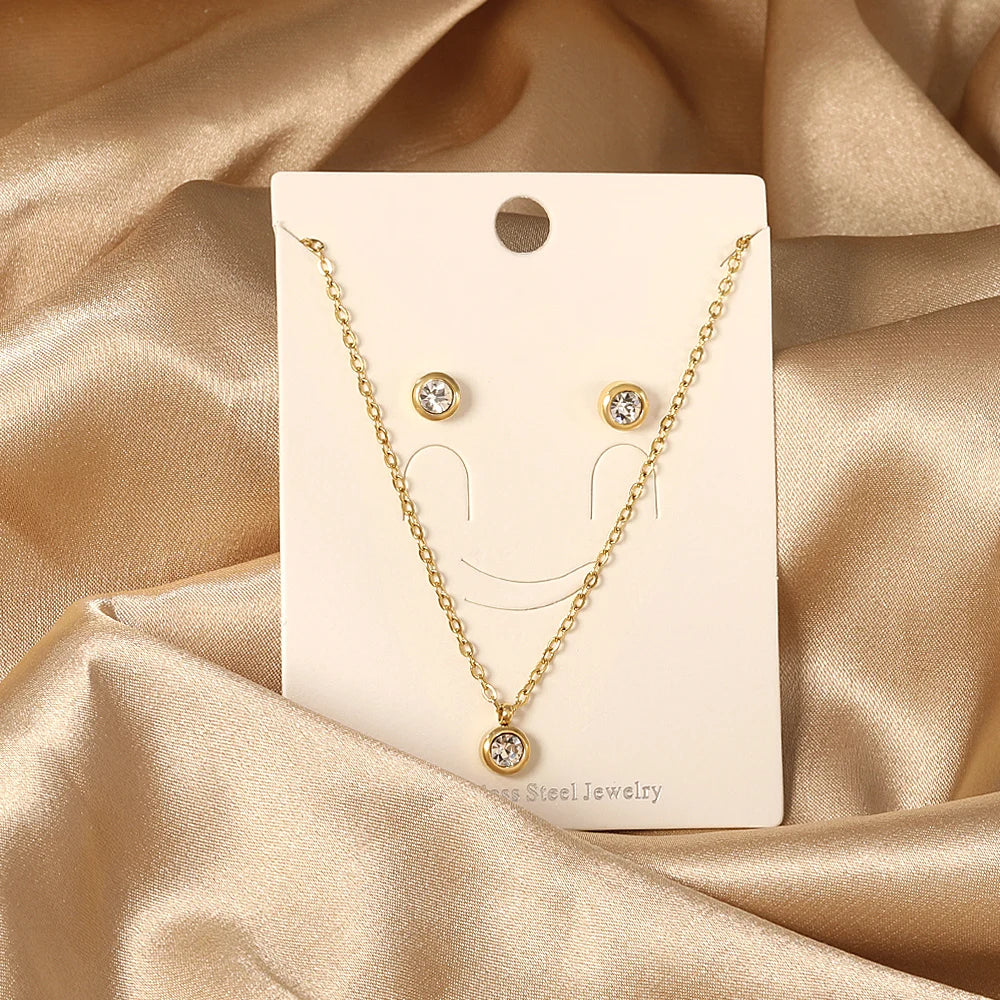 So cute Stainless Steel - ensemble collier et boucles d’oreilles en acier inoxydable
