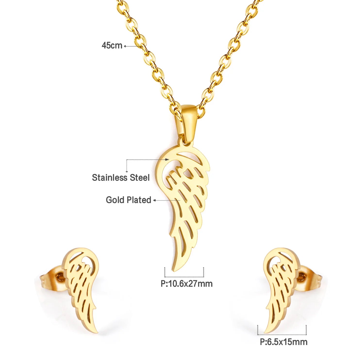 Classy Stainless Steel - ensemble collier et boucles d'oreilles en acier inoxydable