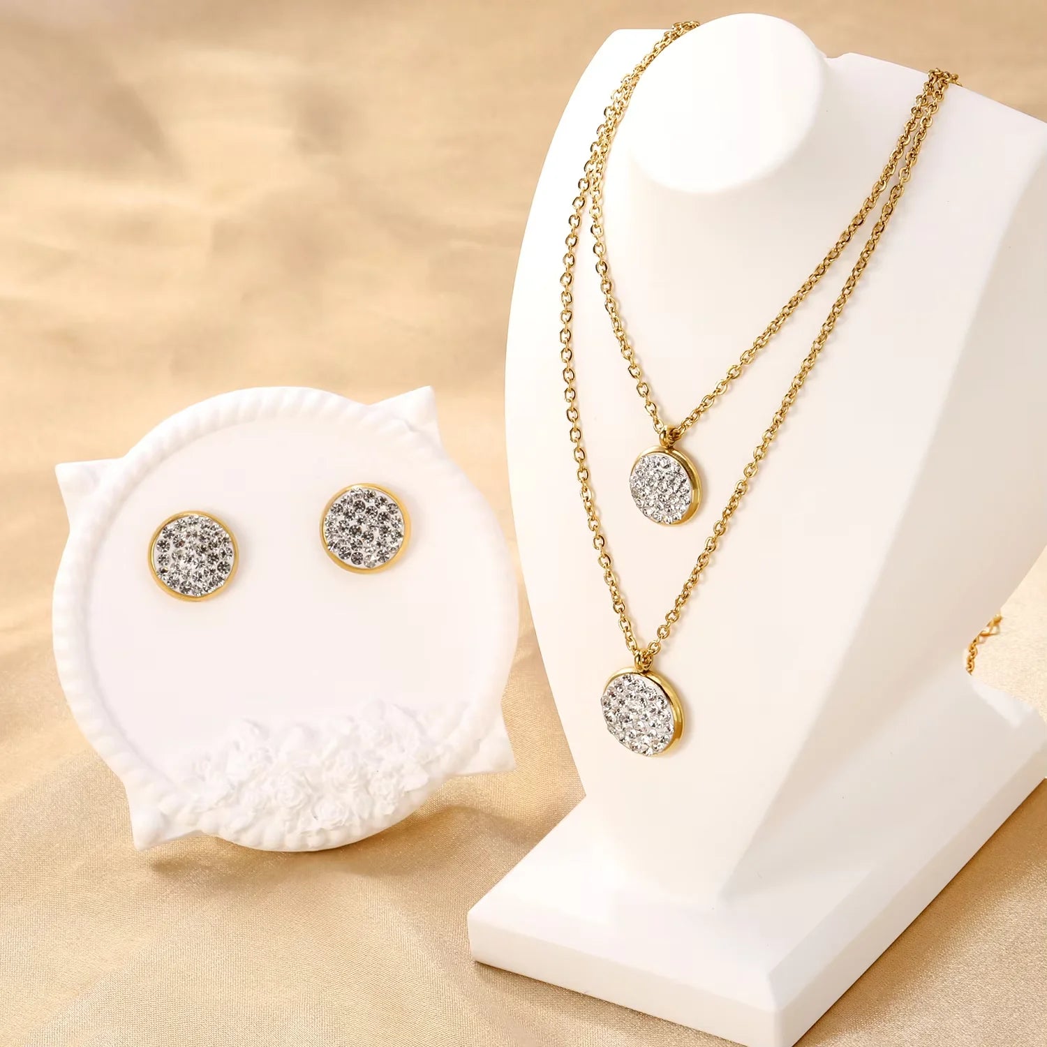 Classy Stainless Steel - ensemble collier et boucles d'oreilles en acier inoxydable