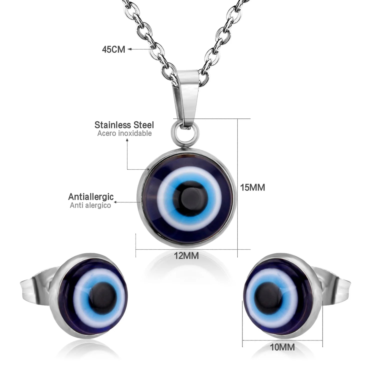 Classy Stainless Steel - ensemble collier et boucles d'oreilles en acier inoxydable
