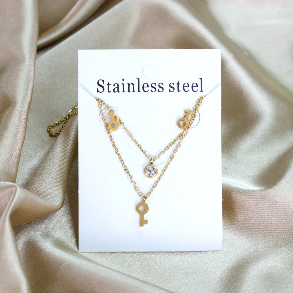 Stainless Steel - ensemble collier et boucles d'oreilles en acier inoxydable