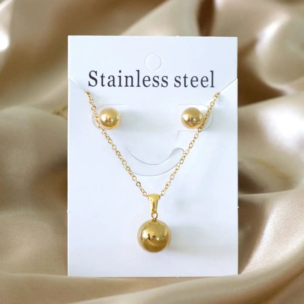 Classy Stainless Steel - ensemble collier et boucles d'oreilles en acier inoxydable