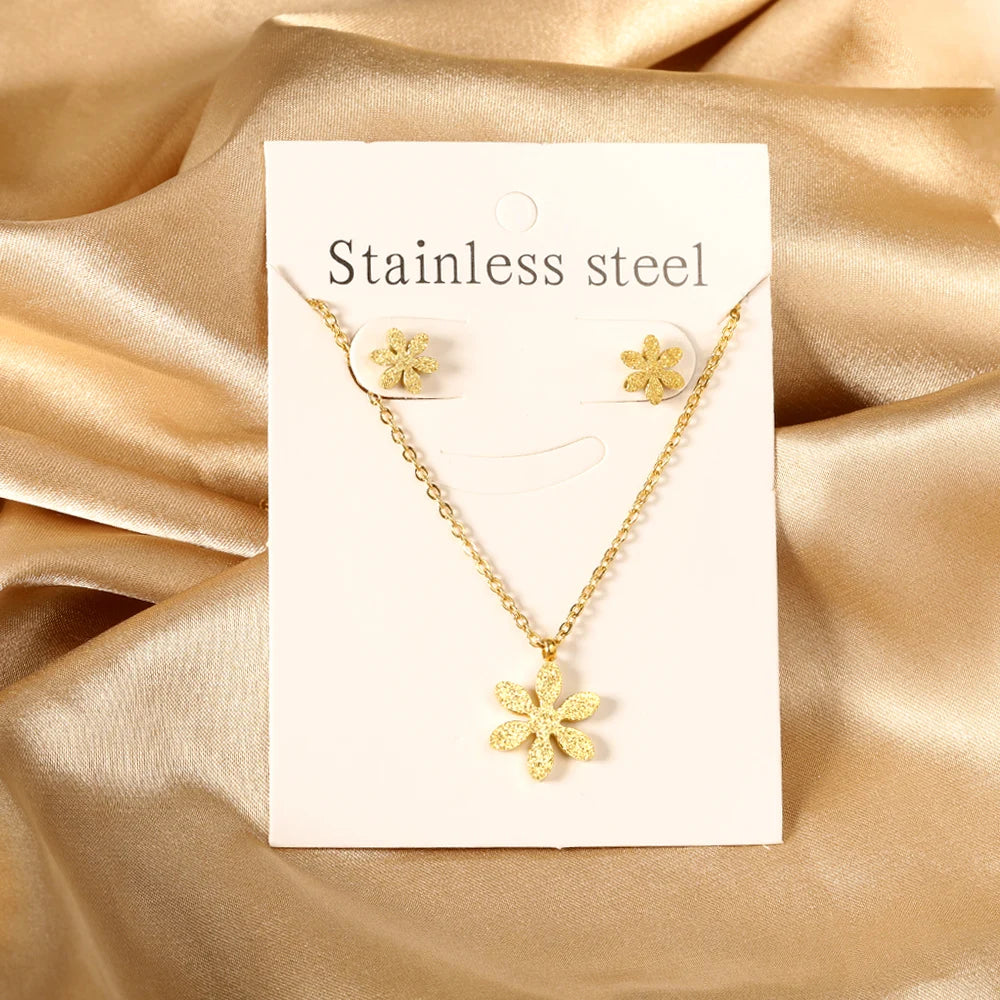So cute Stainless Steel - ensemble collier et boucles d’oreilles en acier inoxydable