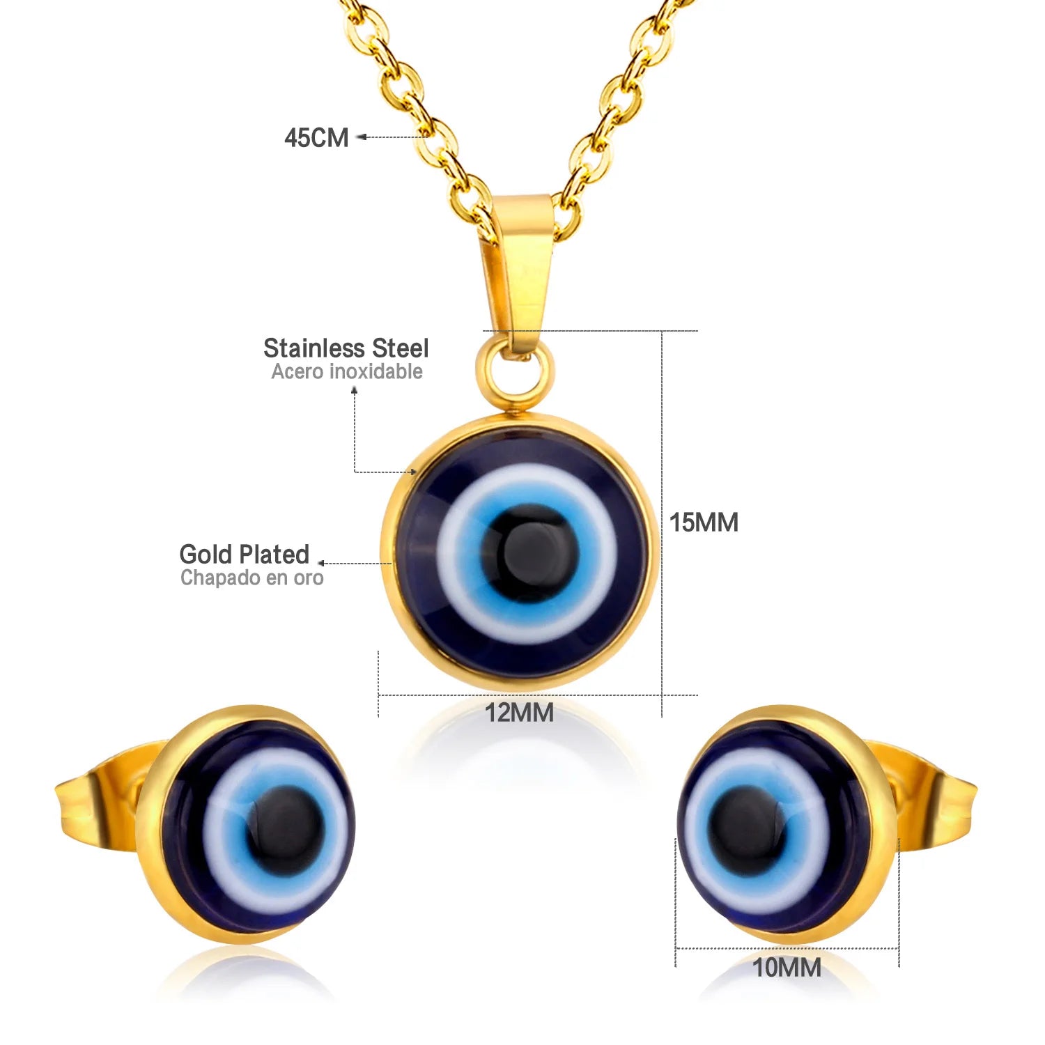 Classy Stainless Steel - ensemble collier et boucles d'oreilles en acier inoxydable