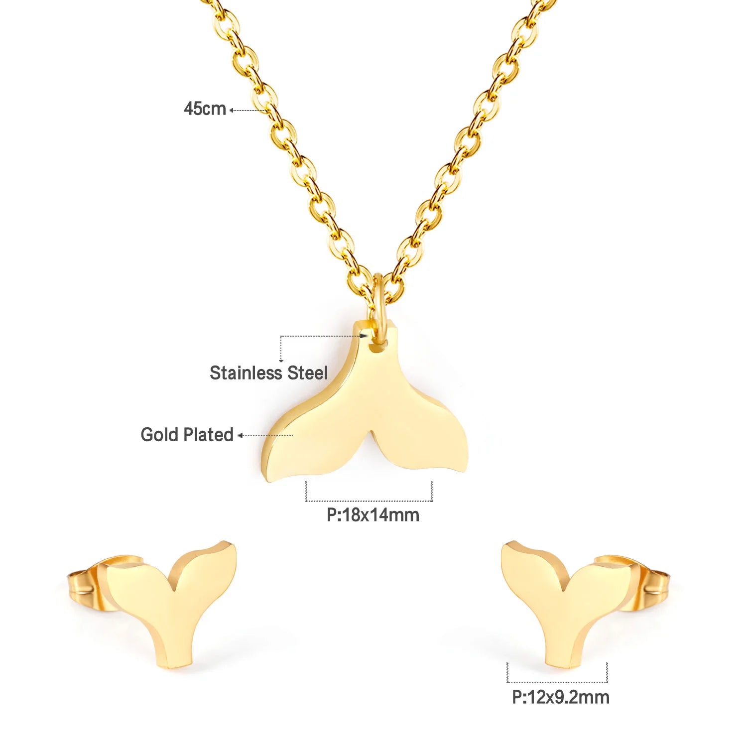 Classy Stainless Steel - ensemble collier et boucles d'oreilles en acier inoxydable