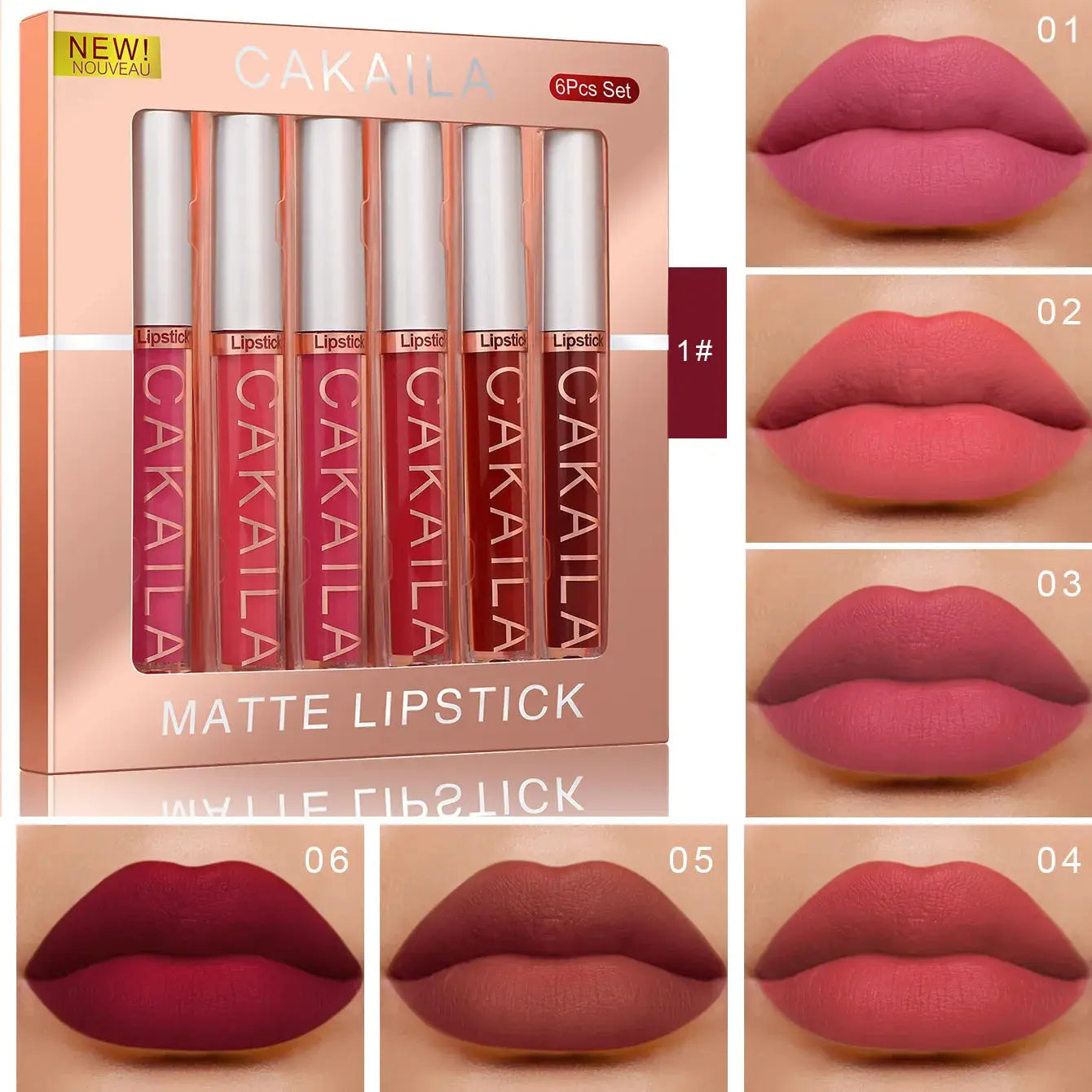 Red so hot -  6-Color Lipstick Set Liquid Matte / lot de rouge à lèvres mattes