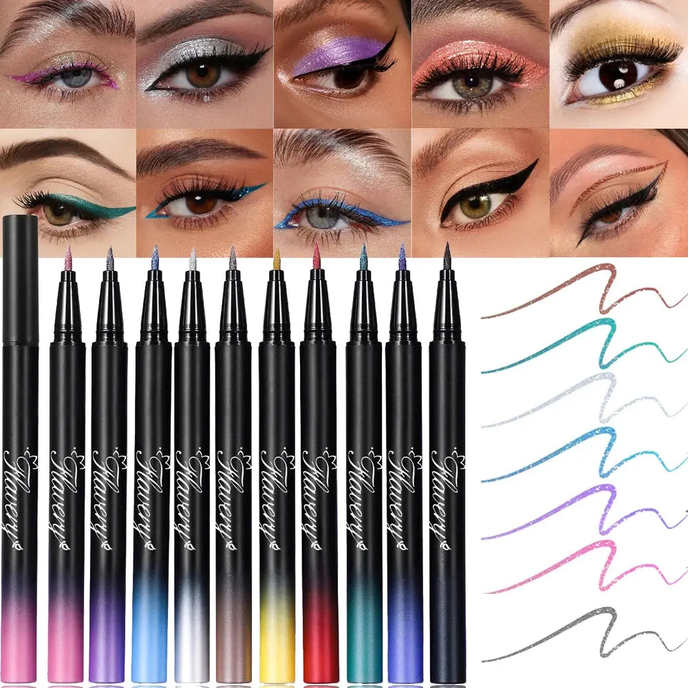 Metallic Silver Waterproof Liquid Eyeliner Glitter