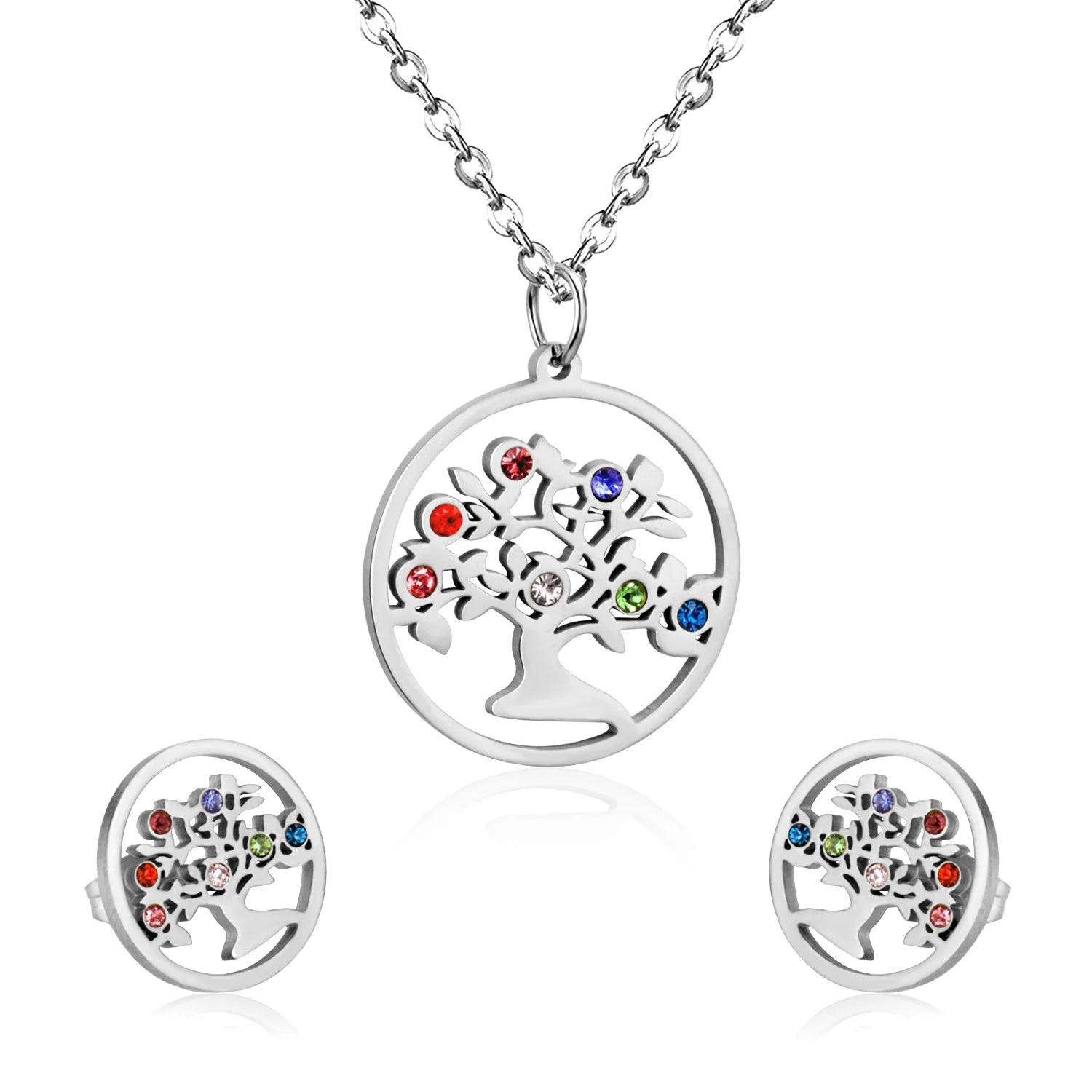Classy Stainless Steel - ensemble collier et boucles d'oreilles en acier inoxydable