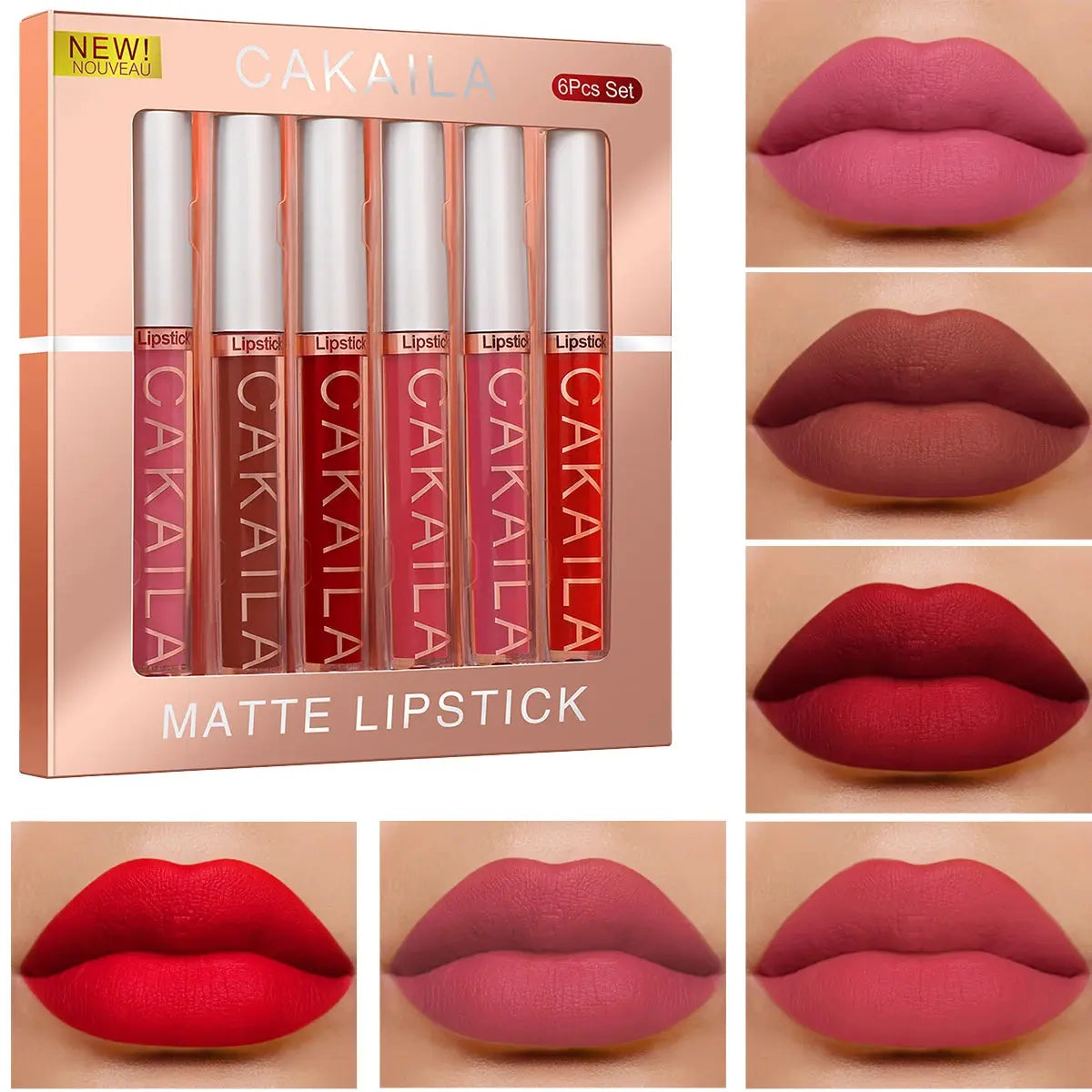 Red so hot -  6-Color Lipstick Set Liquid Matte / lot de rouge à lèvres mattes