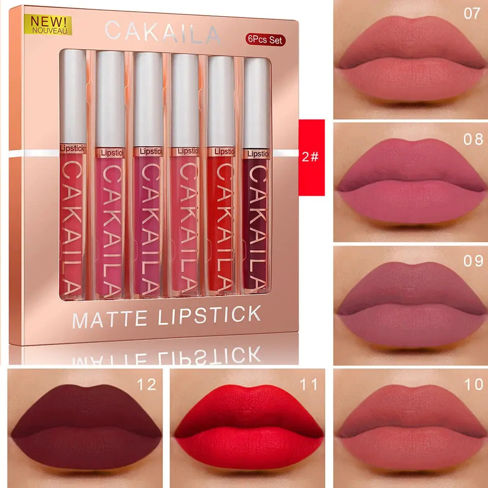 Red so hot -  6-Color Lipstick Set Liquid Matte / lot de rouge à lèvres mattes