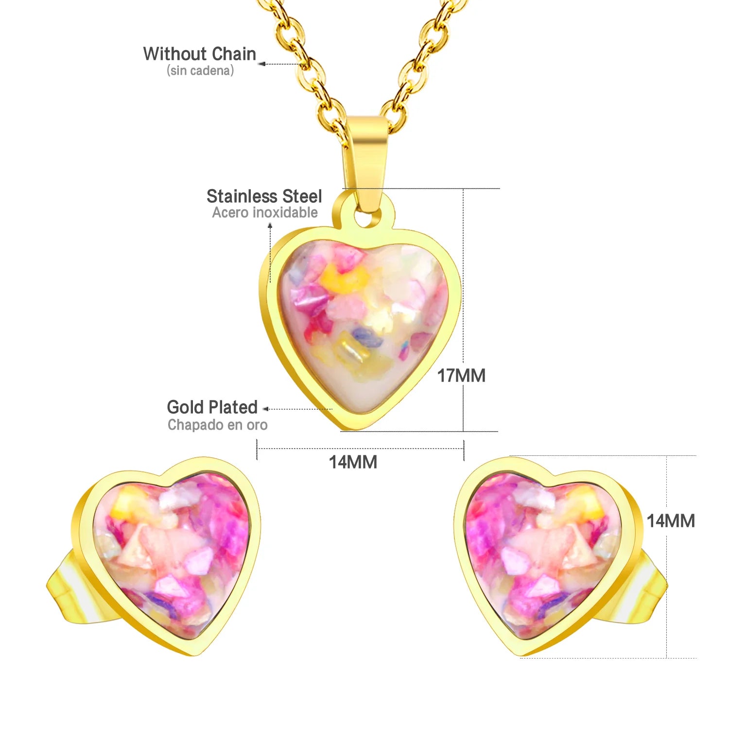 Classy Stainless Steel - ensemble collier et boucles d'oreilles en acier inoxydable