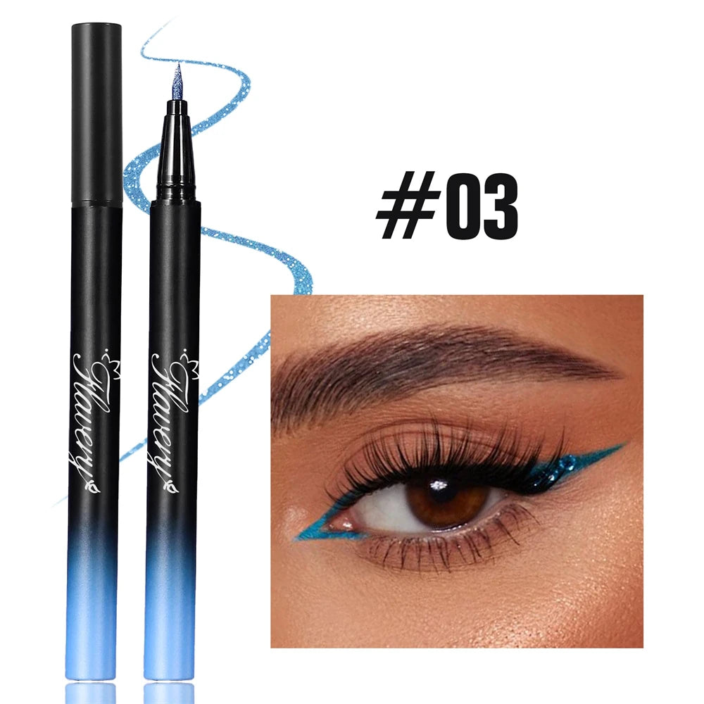 Metallic Silver Waterproof Liquid Eyeliner Glitter