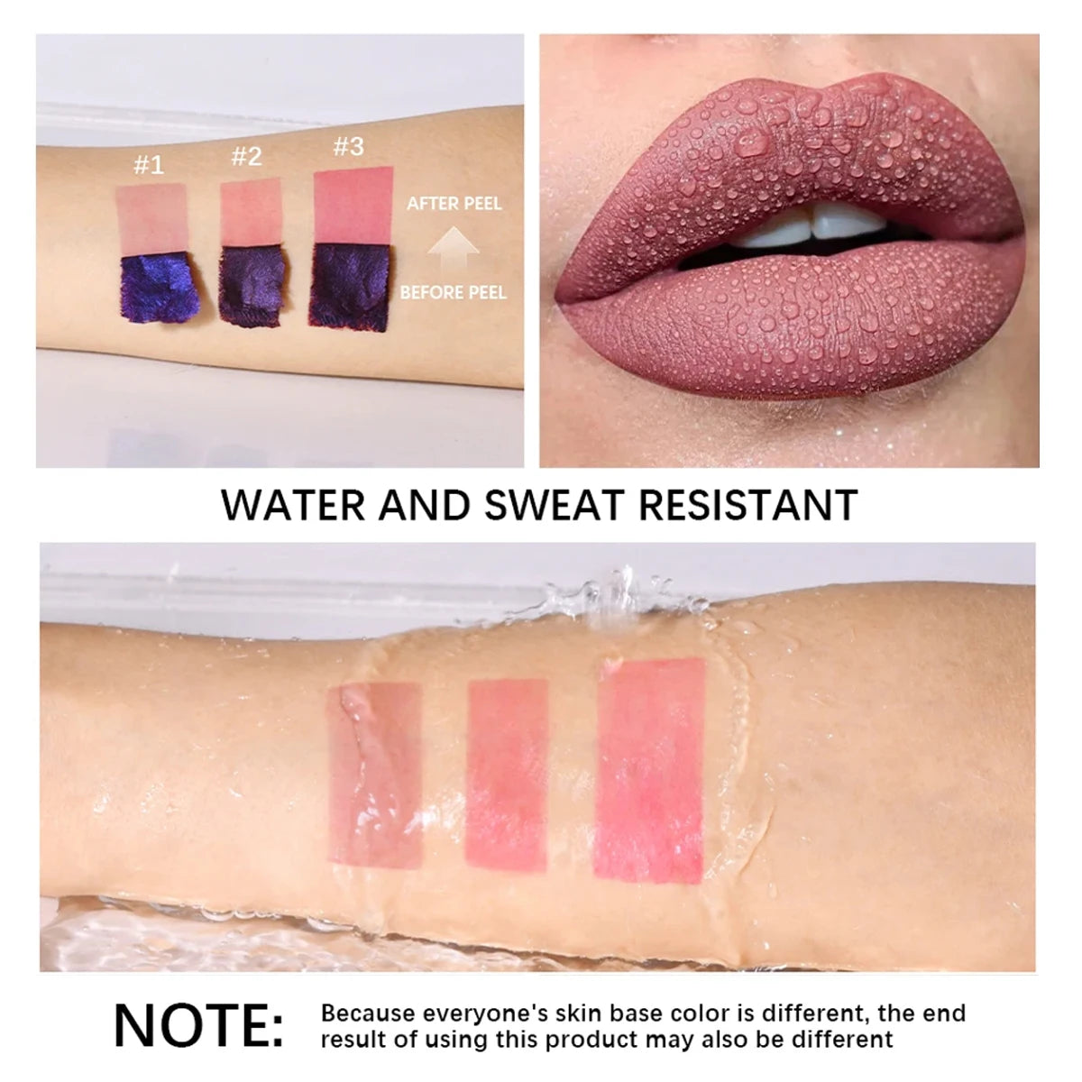 Glossy and glossy - 1/3 pcs peel off lip gloss