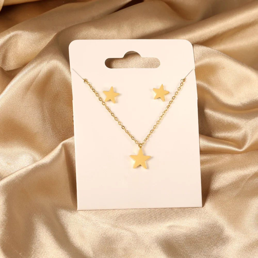 So cute Stainless Steel - ensemble collier et boucles d’oreilles en acier inoxydable
