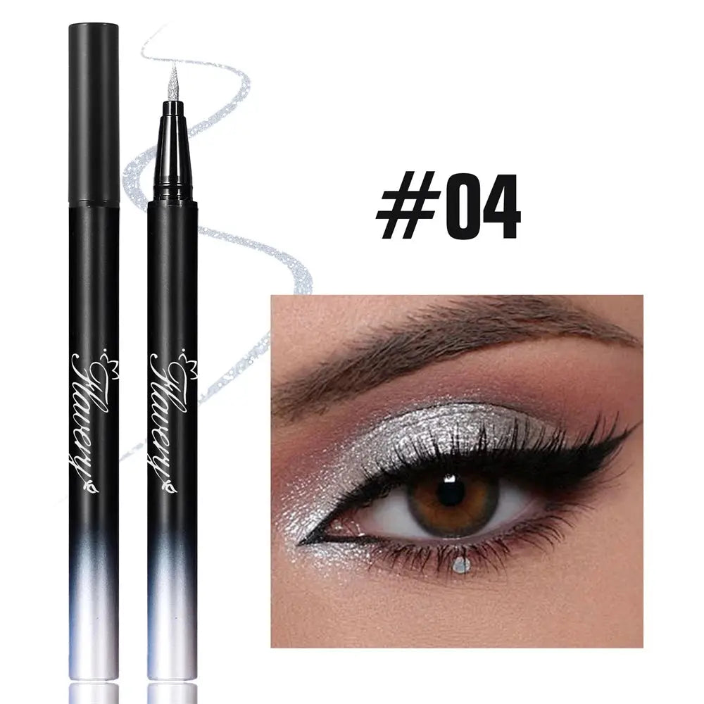 Metallic Silver Waterproof Liquid Eyeliner Glitter