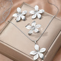 More n more Flowers Stainless Steel - ensemble collier et boucles d’oreilles en acier inoxydable - Divine Acd Shop
