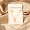 So cute Stainless Steel - ensemble collier et boucles d’oreilles en acier inoxydable - Divine Acd Shop